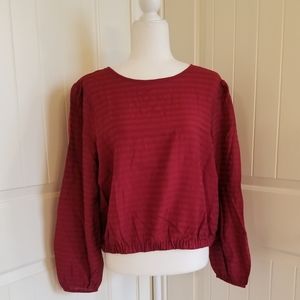 Loft NWT Striped Wrap Back Cropped Top